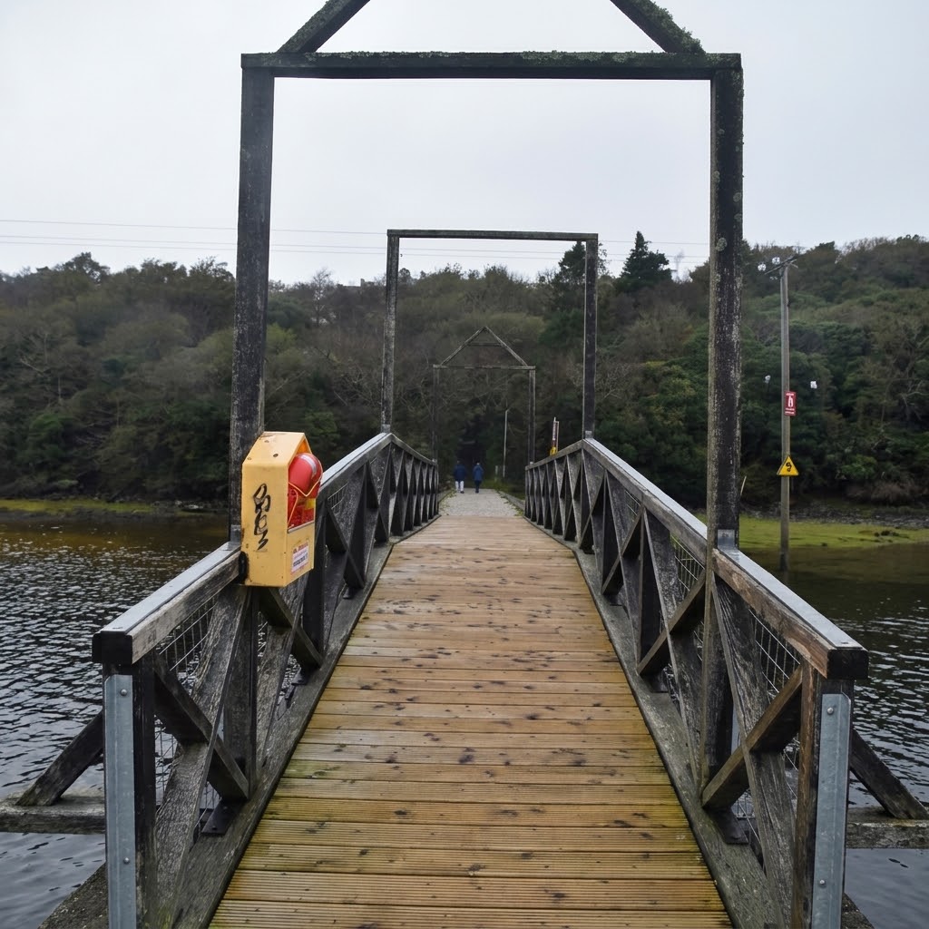 Mulranny Victorian Causeway crossing coastal saltmarsh to the Blue Flag beach