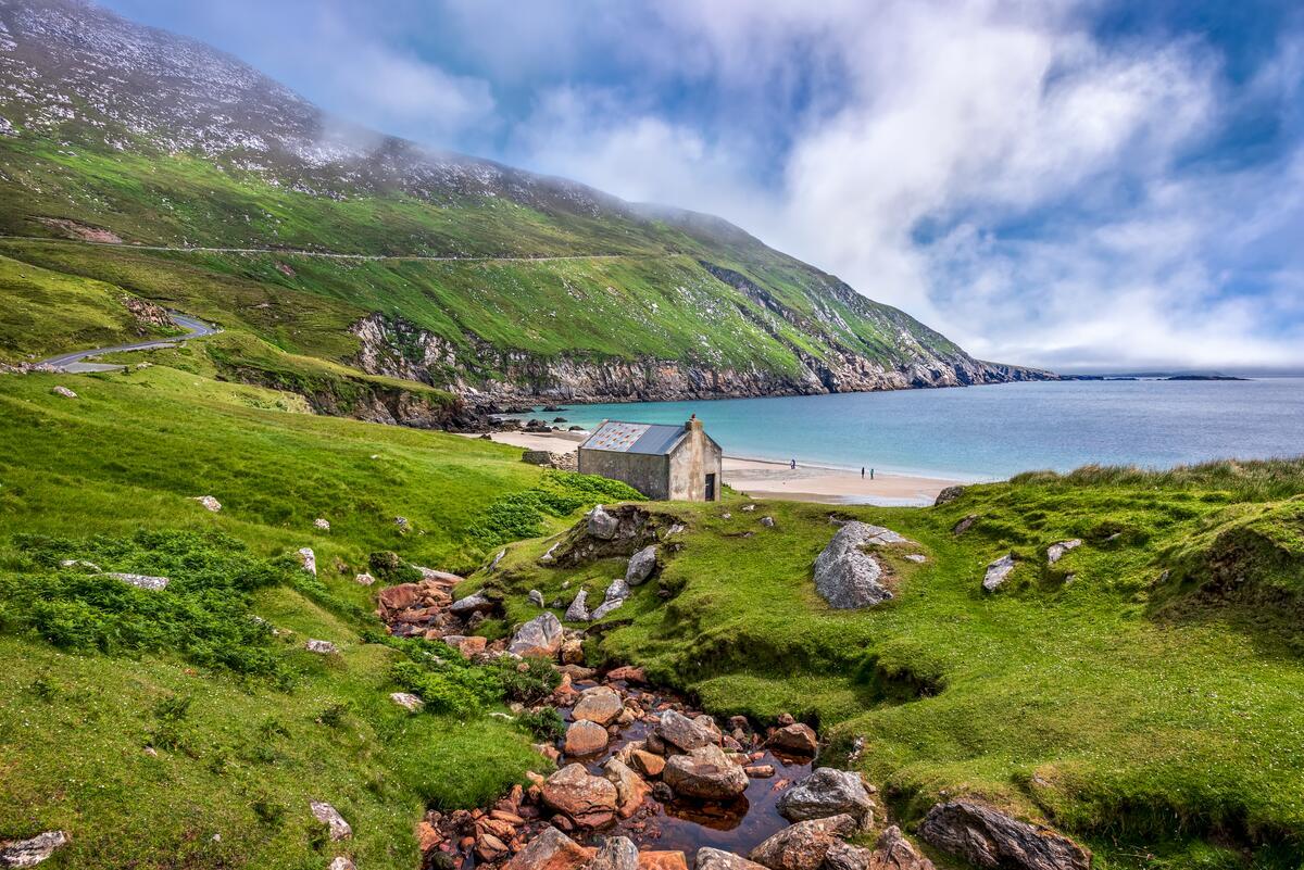 Cyclists on the Greenway route between Mulranny and Achill Sound