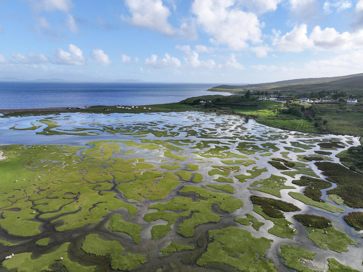 Mulranny Saltmarsh and Victorian Causeway over Clew Bay